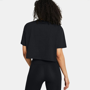T-shirt court noir pour femme, col rond, manches courtes, coupe classique, décontracté, 100 % coton, séchage rapide, anti-plis, écologique, respirant - Product Image 4