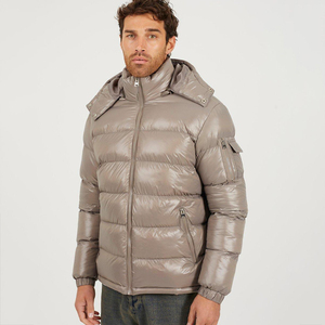 Veste d'hiver matelassée brillante personnalisée pour homme, manteau chaud à capuche en duvet, épais, imperméable, pour l'extérieur, mode décontractée - Product Image 1
