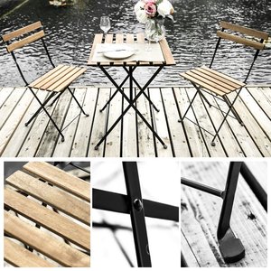 Table et chaises pliantes modernes de bistro de jardin en bois pour l'entrée de la villa à l'hôpital ou à l'hôtel - Product Image 5