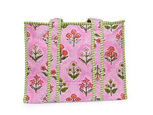 Sac fourre-tout en coton matelassé à fleurs fait main Niharo N-TB-29 en gros |   Sac à bandoulière en tissu imprimé réutilisable |   Vêtements de plage pour femmes - Product Image 2
