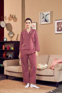 Conjunto de Pijama de Algodón 100% para Mujer, Conjunto de Pijama de Algodón Suave, Conjunto de Ropa de Dormir a Cuadros de Manga Larga, Traje de Dormir Transpirable para Mujer - Product Image 4