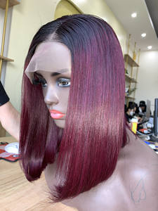 Bob Couche Coupe Os Droite Vrais Cheveux Humains avec Frange Courte Épaule Longueur de Vietnamhairluxury - Product Image 6