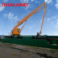 Grue à pédestal offshore pour charges lourdes 30 tonnes, entièrement hydraulique, avec arrêt d'urgence et indicateur de vent pour une opération maritime sécurisée