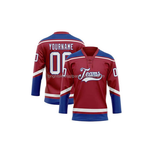 Jersey de Hockey sobre Hielo Sublimado Personalizado, Cuello de Encaje Cosido Resistente, Uniforme de Equipo - Product Image 4