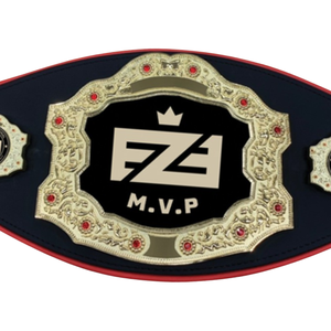 M.V.P. Cinturón de Campeonato con Detalles en Oro y Cuero Negro de Primera Calidad, Personalizable, para Deportes y Eventos - Product Image 2