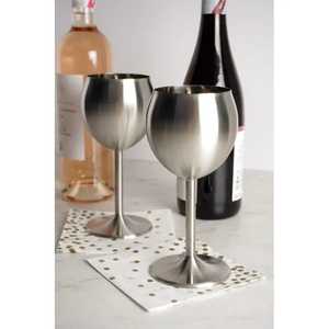 Juego de 2 Copas de Acero Inoxidable de Primera Calidad, Copa de Vino Plateada de Boca Ancha, Irrompible, para Cócteles, Bodas, Ecológica - Product Image 6