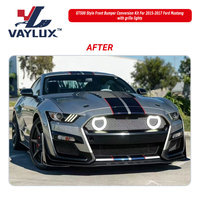 Kit de conversion de pare-chocs avant style GT500 pour Ford Mustang 2015-2017 avec feux de calandre, accessoires de carrosserie, ajustement universel