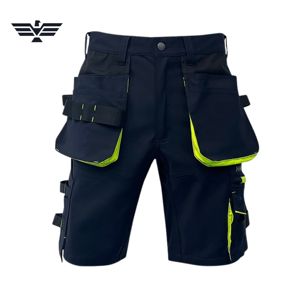 Custom Men's Hi Visibility Polyester Heavy Duty Multi-Pocket Utility Construction Work Shorts <b>Stretch</b> <b>Cargo</b> OEM Logo - Product Image 1