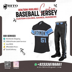 Uniforme de béisbol de alta calidad para hombre, ropa deportiva ligera y transpirable, conjunto de pantalones de Jersey, venta al por mayor, cuello en V de dos colores - Product Image 2