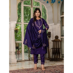 Ensemble élégant Kurti, pantalon et dupatta pour femmes - Product Image 5