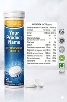 Comprimés effervescents d'électrolytes pour adultes OEM, hydratation et soutien énergétique, dissolution rapide, saveur naturelle, 20 comprimés
