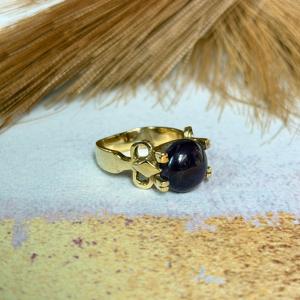 Black Onyx <b>Ring</b> <b>Boho</b> Brass <b>Rings</b> For Women 18k Gold Plated Tribal Black Onyx Jewelry Wholesale - Product Image 5