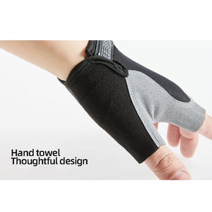 Gants de fitness unisexes écologiques en gel demi-doigts avec fermeture à boucle et grip en maille pour la musculation et les sports de gym - Product Image 1