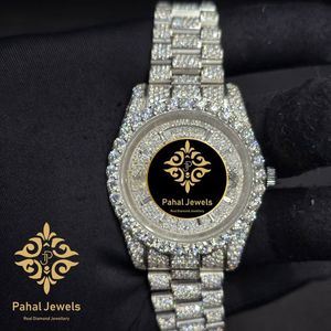 นาฬิกาเพชรหรูสำหรับผู้หญิง Pahal Jewels ตัวเรือนสแตนเลสขนาด 40 มม. ระบบอนาล็อก Miyota เครื่องกลไก หน้าปัดแซฟไฟร์คริสตัล - Product Image 5