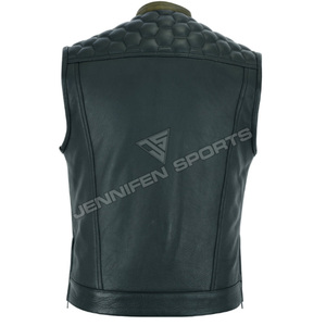 Veste en cuir véritable pour motard, coupe diamant, respirante, hiver, courte, nouvelle collection homme, avec plusieurs poches - Product Image 4