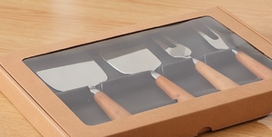 Butter Slicer And <b>Cheese</b> <b>Knife</b> <b>Set</b> Stainless Steel With Wooden Handle Perfect Cutlery For Restaurant Kitchen And Elegant Service - Product Image 6