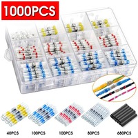 Kit de 1000 connecteurs à sertir thermorétractables étanches pour fils, ensemble de bornes électriques à souder