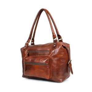 ZOLO LEATHERS Unisex Faux Leather Boston Bag Chain Strap 2-2.9L Zipper Closure Dress Daily Use Open Top Design Brown <b>Bow</b> Pattern - Product Image 5