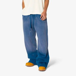 กางเกงขายาวทรงตรงผ้าฝ้ายเนื้อนุ่ม ระบายอากาศได้ดี ทรงหลวมโอเวอร์ไซส์ เอวกลาง ซับในขนแกะ แห้งเร็ว สไตล์สตรีทแฟชั่น สำหรับผู้ชาย ราคาพิเศษ - Product Image 2