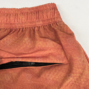 Quick Dry Breathable Men's 2-in-1 High Waist Drawstring Closure Athletic Gym Shorts Built-in Compression Inner <b>Layer</b> Front - Product Image 6
