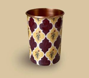 Gobelet en cuivre à imprimé floral flamant rose, verre à eau tropical design, tasse à boire décorative en métal, cadeau, vaisselle réutilisable - Product Image 2