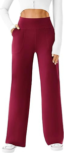 Custom Women's Wide Leg Yoga Pants Casual <b>Work</b> Dress Pants Lounge Sweatpants High Waist Comfy Loose <b>Trousers</b> with Pockets - Product Image 5