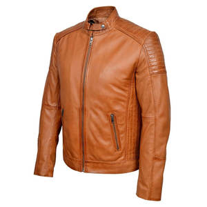 Chaqueta de cuero de alta calidad para hombre, a la moda, cómoda, de manga larga y personalizable. - Product Image 1