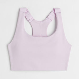 Women's <b>Purple</b> Yoga Sports Bra Racerback Scoop Neck Breathable <b>High</b> Support Front Logo Print Crystal Spandex/nylon - Product Image 4