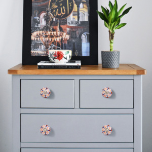 Perillas de puerta de cerámica azul blanco hechas a mano de alta calidad perillas hechas a mano perillas de gabinete de cerámica - Product Image 3