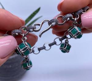 Piedra Preciosa de Ónix Verde Natural, Certificada por IGI, Estilo Vintage, Plata de Ley 925, Joyería Fina Hecha a Mano, Regalo para Mujer, Venta al Por Mayor - Product Image 4