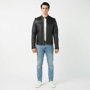 Finer Threads Brand 2026 Factory Direct <b>Men's</b> Genuine Leather Breathable Vintage Style Zipper Custom Logo Printed <b>Long</b> Coat - Product Image 6
