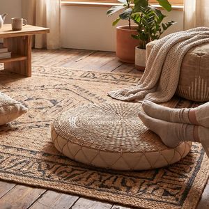 Water Hyacinth Seat Pad Woven <b>Dining</b> <b>Chair</b> Cushion Mat Tatami Floor Seat Pad Foliage Pattern Bohemian Design Viettimecraft - Product Image 2
