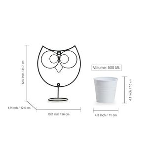 Jardinière murale en métal en forme de hibou avec pot de fleurs suspendu pour la décoration intérieure et extérieure - Product Image 3
