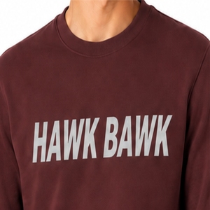Sweat-shirt à manches longues pour homme, col rond, pour un confort quotidien, pull bordeaux foncé pour un style décontracté de week-end - Product Image 4