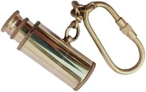 Magnifique porte-clés télescope en laiton de designer, 1 pièce, porte-clés télescope en laiton avec anneau, 3 pouces - Product Image 3