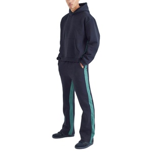 Conjunto Deportivo de Felpa de Algodón para Hombre, Talla Grande, Transpirable, Informal, para Correr, Entrenar, con Pantalones Acampanados - Product Image 1