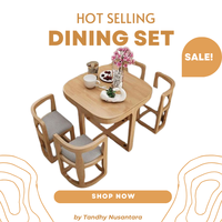 Ensemble de table à manger moderne en teck massif pour restaurant, avec couleur personnalisée, design super confortable, directement de l'usine, meubles pour la maison