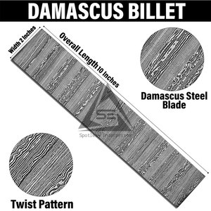 Unique Design Low Moq Damascus Blank Billets Custom Color Light Weight Damascus Blank Billets - Product Image 2