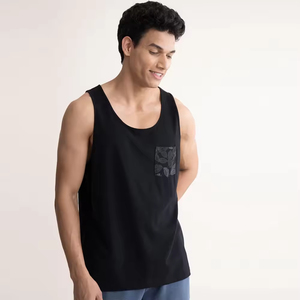 Wholesale Customized Men's Tank Top Solid Color Quick Dry Breathable Eco-Friendly Polyester/Cotton Nonwoven Sports Wear Custom - Product Image 1