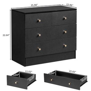 Comò Moderno Semplice a 4 Cassetti, Design Antico, in Legno Massello e Metallo, per Camera da Letto, Soggiorno, Appartamento, Hotel, Bagno - Product Image 6