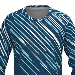 Camiseta de Manga Larga con Cuello en V para Hombre, Talla Grande, Sublimada, con Diseño Personalizado, Ecológica, Transpirable, 100% Poliéster, Logotipo Personalizado - Product Image 4