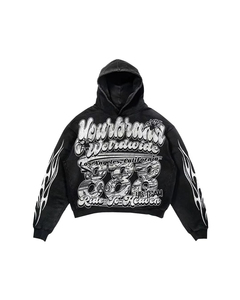 ชุดวอร์มวินเทจทรงขาบานพิมพ์ลาย DTF แบบกำหนดเอง เสื้อฮู้ดดี้และกางเกงจ็อกเกอร์ทรงโอเวอร์ไซส์ สตรีทแวร์ ผู้ผลิตตามสั่ง - Product Image 2