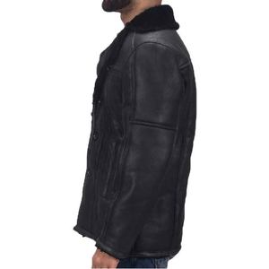 Abrigo Duradero para Hombre, Negro, Ropa de Invierno Premium, Abrigo Cálido con Forro de Piel, Prenda Exterior Elegante y Duradera, Diseño Moderno de Alta Calidad - Product Image 4