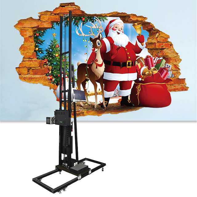 Light Weight Mini Small Wall Printer Vivid Color 3D UV Vertical Inkjet Automatic Building Decoration Wall Painting Machine