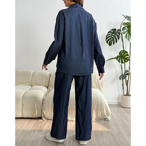 Gilet sans manches en jean vintage pour femme, col uni, coupe décontractée, longueur cheville, tissé, imprimé numérique, délavé - Product Image 5