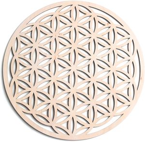 Décoration murale en bois Arbre de Vie Géométrie Sacrée, Cercle de Runes, Grille de Cristal, Sous-verre découpé au laser, Artisanat spirituel pour la maison, Géométrie - Product Image 4