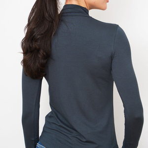 Custom Made Women's <b>Mock</b> <b>Neck</b> Long Sleeve <b>Tops</b> Shirts Fashion Clothes Casual Slim Fitted Long Sleeve <b>Mock</b> <b>Neck</b> Shirt Ladies - Product Image 5