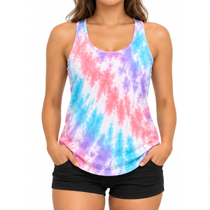 Camiseta sin mangas tie-dye para mujer, 100% algodón, esencial para clima cálido, pedido al por mayor, fabricación de ropa de marca privada, directo de fábrica - Product Image 5