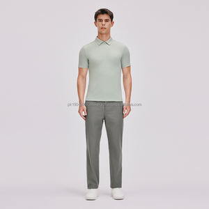 Camisetas Polo Lisas con Logotipo Personalizado, Camisetas Polo de Manga Corta de Lujo con Cierre y Dobladillo Asimétrico, Elásticas en 4 Direcciones, de Alta Calidad para Hombre - Product Image 3