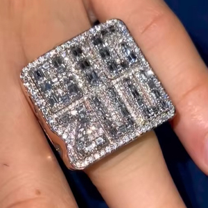 New Arrival Rapper Star 925 <b>Silver</b> Moissanite <b>Rings</b> Iced Out Moissanite <b>Rings</b> <b>Mens</b> HipHop VVS Moissanite <b>Rings</b> Past Diamond Test - Product Image 1